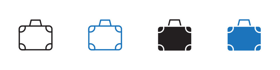 Briefcase icon Vector set outline
