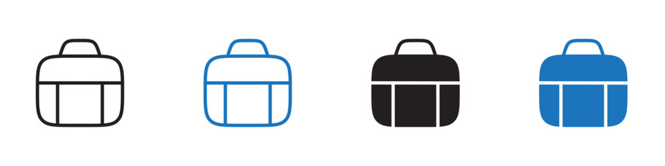 Briefcase icon Vector set outline