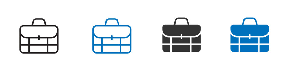 Briefcase icon Vector set outline