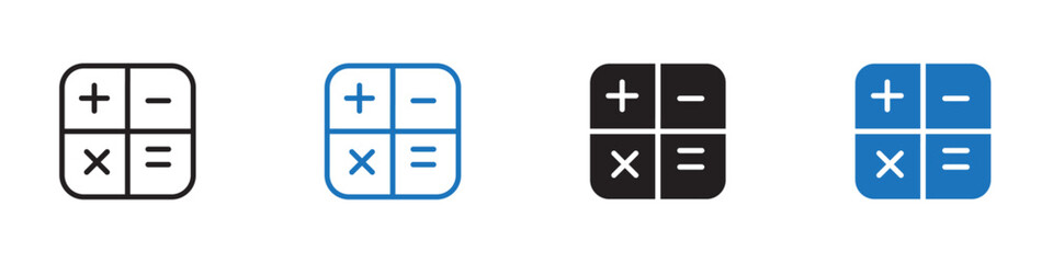 Calculator icon Vector set outline