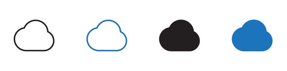 Cloud icon Vector set outline