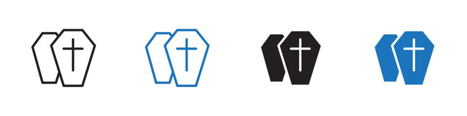 Coffin icon Vector set outline