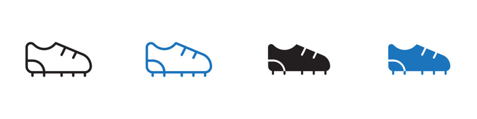 Football shoe icon Vector set outline