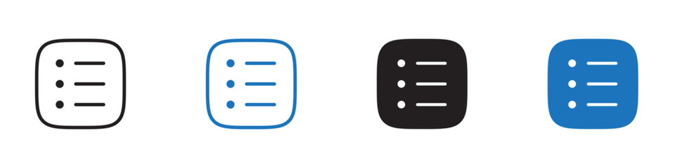 List icon Vector set outline