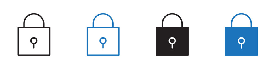 Lock icon Vector set outline