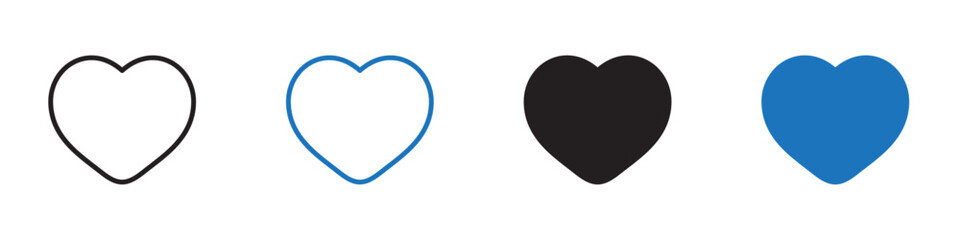 Love icon Vector set outline