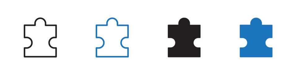 Puzzle icon Vector set outline