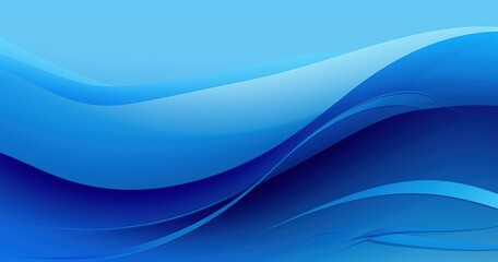 Fototapeta premium A smooth gradient of blue waves creating a calming and modern abstract background.