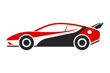 Icon minimalist sports car icon on white background vector art illustration