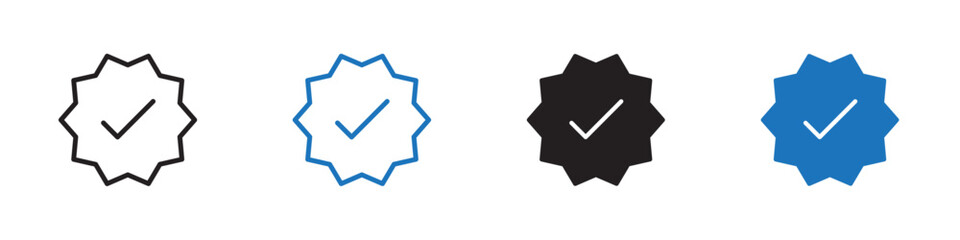 Verified icon Vector set outline
