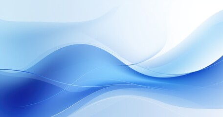 Obraz premium A smooth, flowing abstract design in shades of blue, evoking a sense of calm and tranquility.