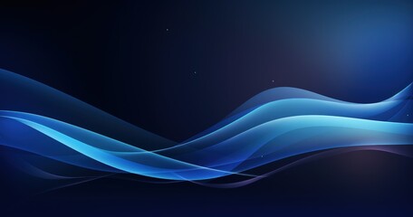Fototapeta premium A smooth, flowing abstract design featuring blue waves on a dark background, suitable for digital backgrounds or graphics.