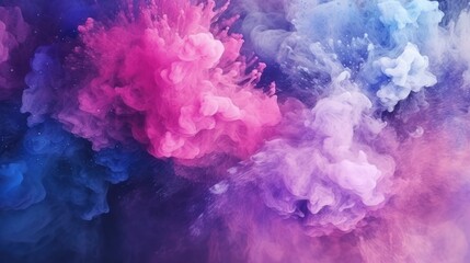 Fototapeta premium A vibrant abstract composition featuring swirling clouds of pink and blue hues, evoking a sense of creativity and fluidity.