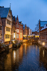 Fototapeta premium Snow Christmas in Ghent, Belgium