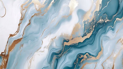 Abstract Swirling Blue and Gold Marble Texture