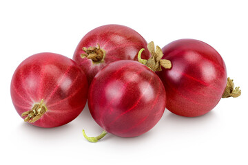 Red gooseberry isolated on white background with full depth of field.