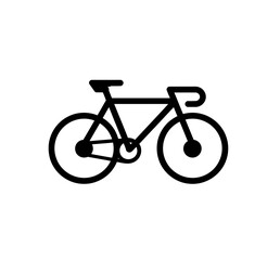 Obraz premium Simple racing bike icon in black colour. Vector illustration.