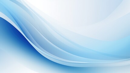 Fototapeta premium A smooth abstract design featuring flowing blue waves on a light background, ideal for backgrounds or presentations.