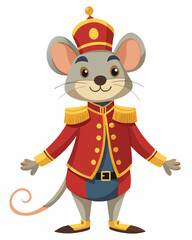 Mouse King from the nutcracker, is a watercolor clipart illustration with an isolated white background.