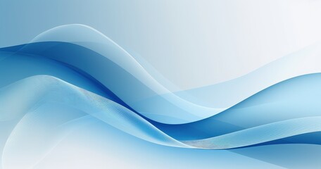 A smooth, abstract design featuring flowing blue waves against a light background, ideal for backgrounds or digital graphics.