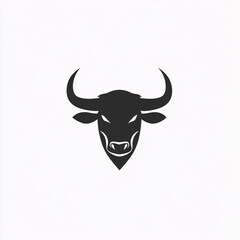Minimalist bull logo featuring a stylized bull's head with prominent horns in a bold and symmetrical design