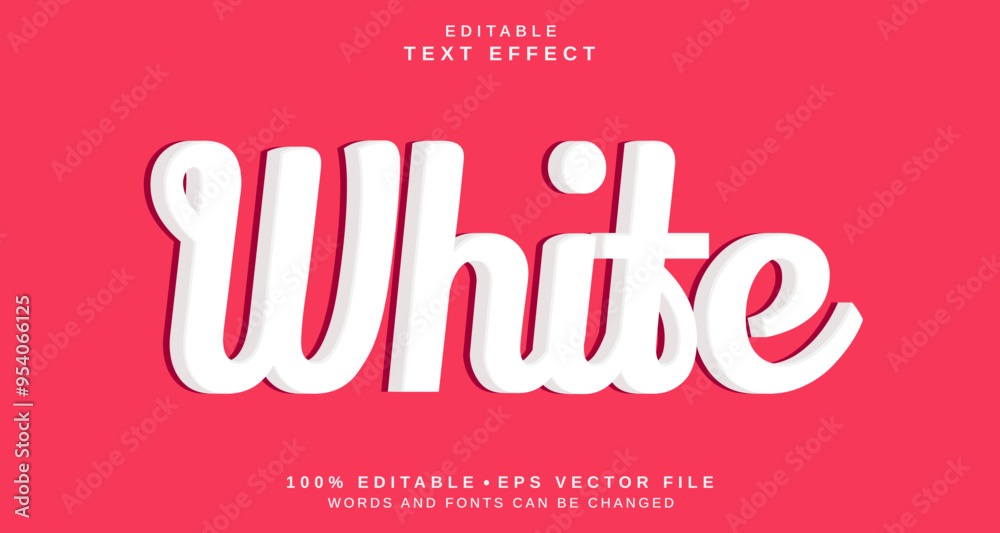 Poster editable text style effect - white text style theme.