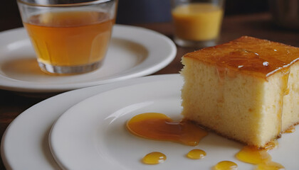 Fototapeta premium cornbread drizzled with honey on top