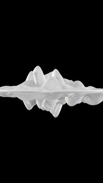 Abstract pulsating white wobbling ferromagnetic fluid. Liquid milky ripple substance. Modern fluid nanotechnology materials. 3d render vertical video