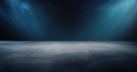 A minimalist stage with a smooth surface and dramatic lighting, ideal for presentations or performances.