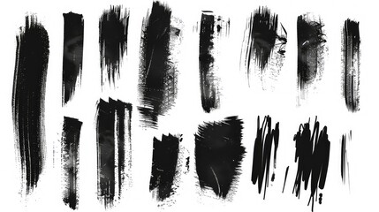 Abstract black ink strokes on white background.