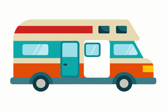 recommend clip art: RV recreational vehicle illustration vector art illustration