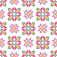 seamless pattern, ikan, indian pattern,detailed, vintage geometric floral seamless pattern, batik, geometric, tribal, print, vector
