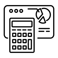 Data calculation icon in line style 