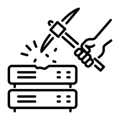 A line style icon of data mining 