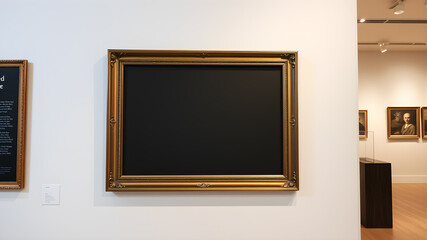 The empty placard in the museum has an empty frame. Generative AI