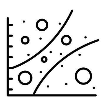 Linear style icon of scatter chart 