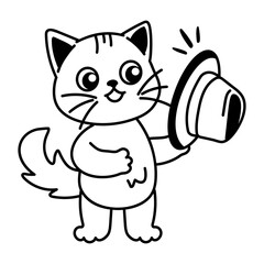 Cat hat icon in sketchy style