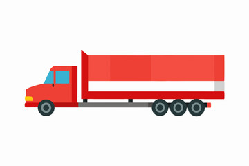 Truck with long trailer vector art illustration