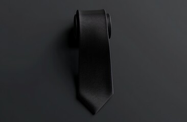 black tie isolated on black background