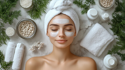 A person using a facial roller to enhance their skincare routine, surrounded by high-quality products.
