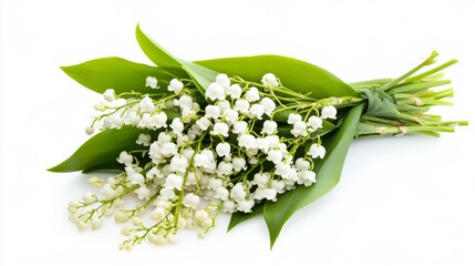 Lily of the Valley Flowers Isolated on White Background, High Resolution Photography for Floral Arrangements and Spring Decor Generative AI