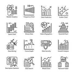 Handy Pack of Data Insights Line Icons 

