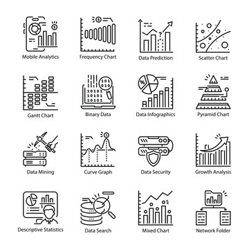 Handy Pack of Data Insights Line Icons 

