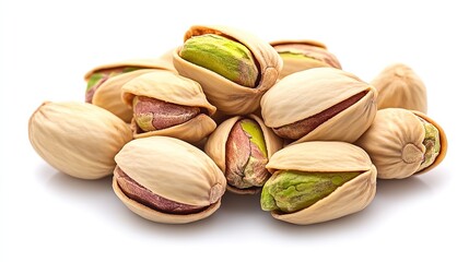 Pistachios isolated on white background