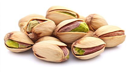 Pistachios isolated on white background