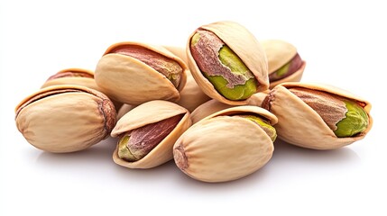 Pistachios isolated on white background