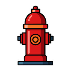 Fire hydrant icon. Red fire hydrant icon isolated on white background. Vector illustration