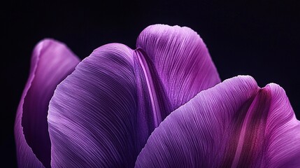   A high-resolution photo of a vivid purple flower against a dark backdrop, with sharp focus on the petals surrounding the fuzzy central bloom