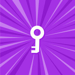 Key to success vector illustration in minimalist retro pop art background. Suitable for security awareness and business strategy content