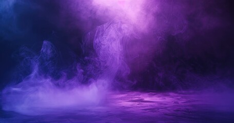 A mystical blend of purple and blue smoke creating an ethereal atmosphere.